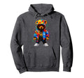 Hip Hop Bear Colorful Teddy Bear Hoodie - Unique Graphic for Adults - T-Shirt, Sweatshirt, Hoodie