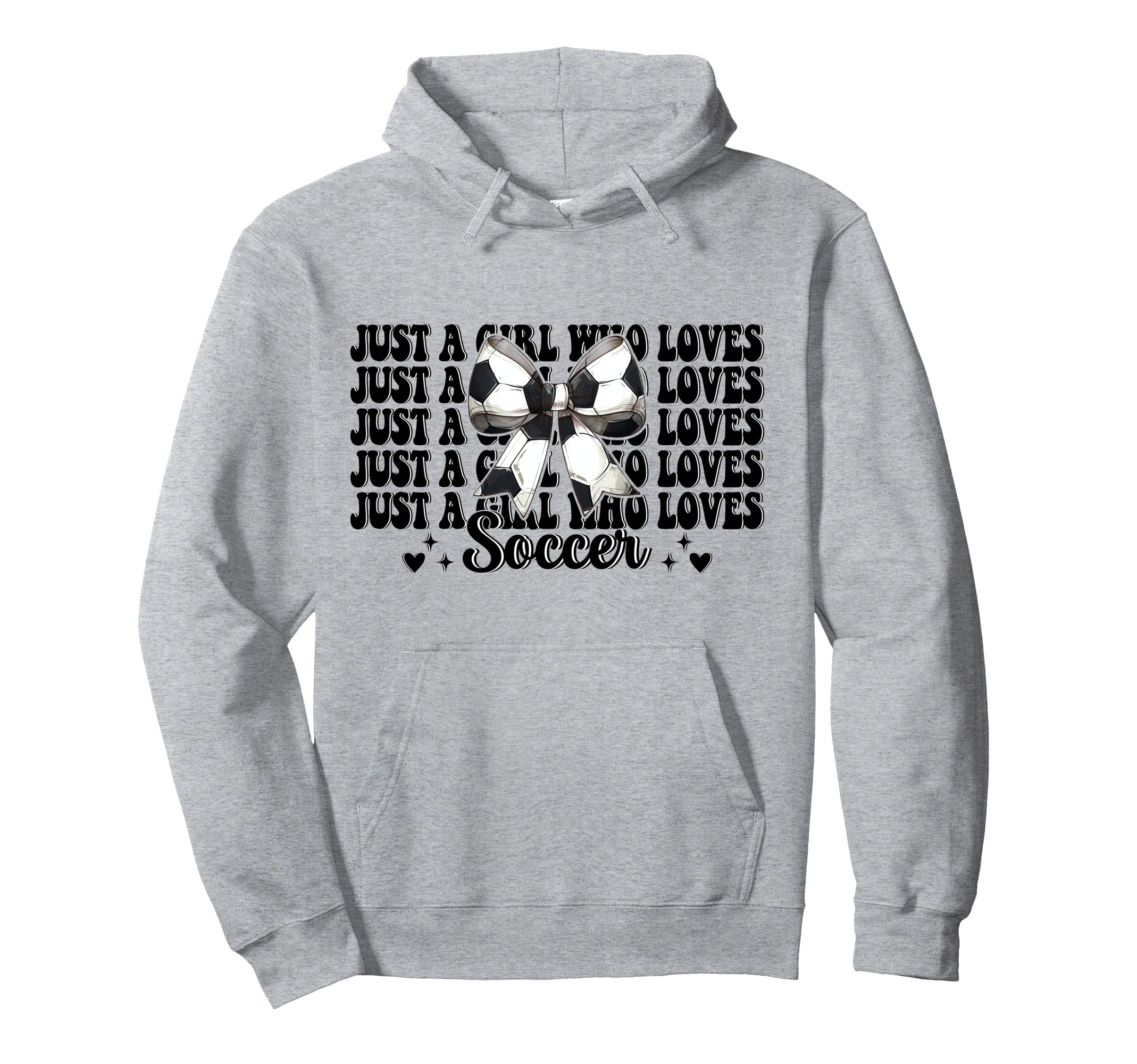 Just Who Loves Soccer Coquette Bow Hoodie - Aesthetic Graphic Men Women - T-Shirt, Sweatshirt, Hoodie