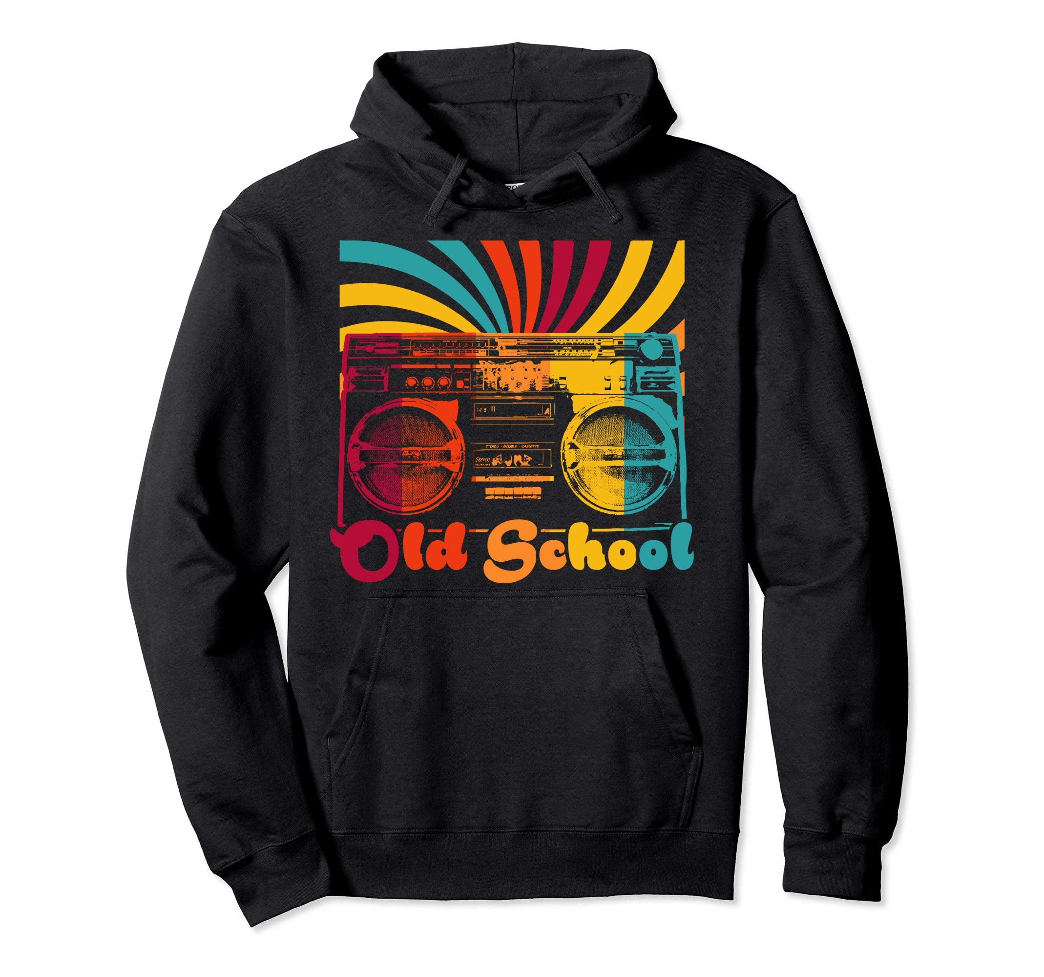 Old School Portable Boombox Cassette Hoodie - Unique Graphic for Adults - T-Shirt, Sweatshirt, Hoodie