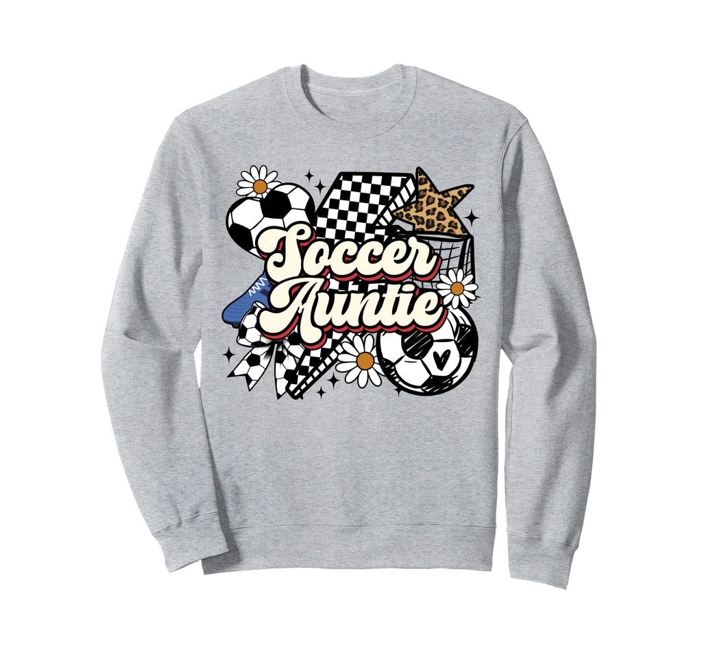 Soccer Auntie Funny Leopard Soccer Sweatshirt - Custom Art Print Unisex - T-Shirt, Sweatshirt, Hoodie