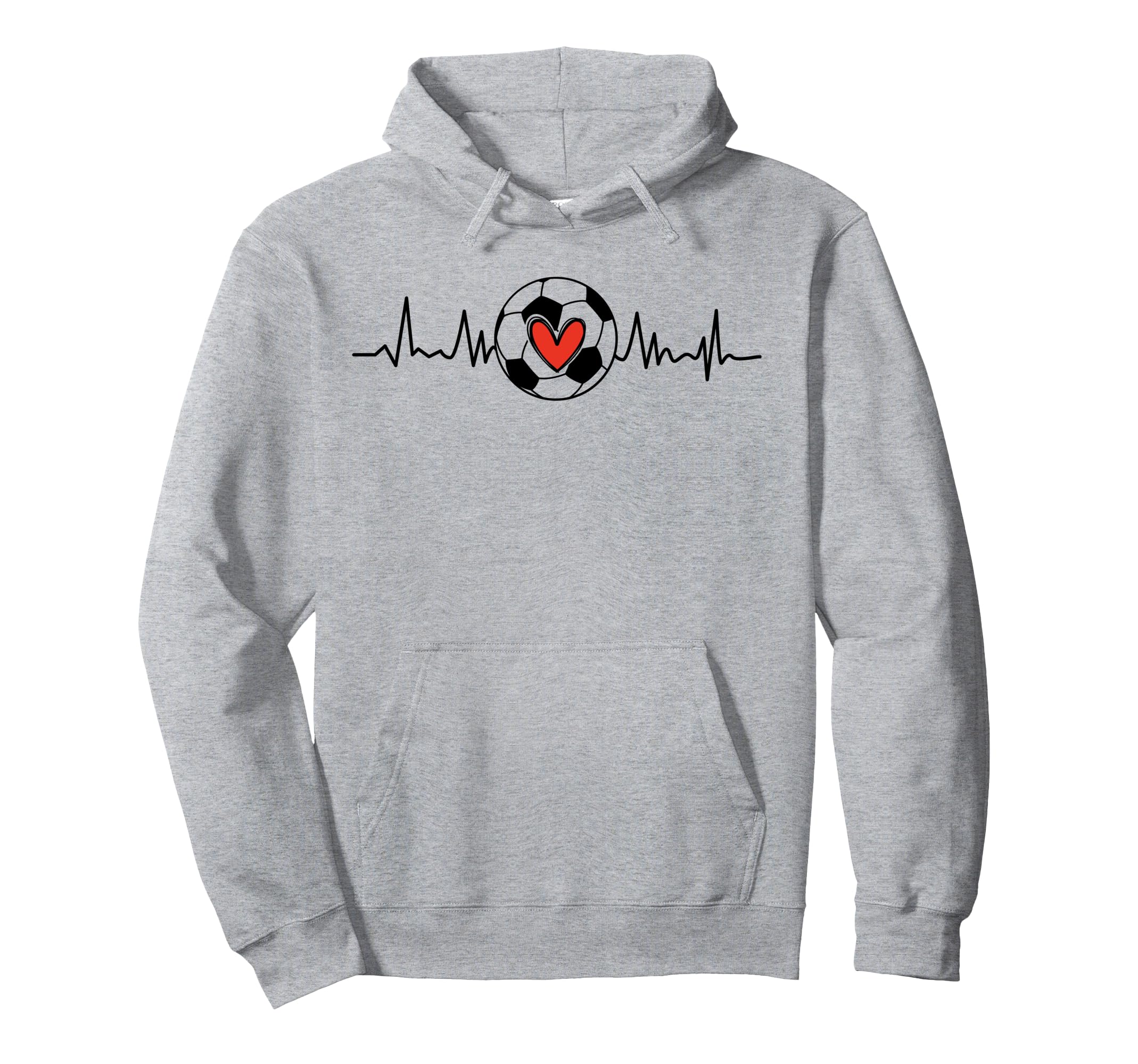 Soccer Heartbeat Soccer Ball Soccer Hoodie - Novelty Apparel for Adults - T-Shirt, Sweatshirt, Hoodie