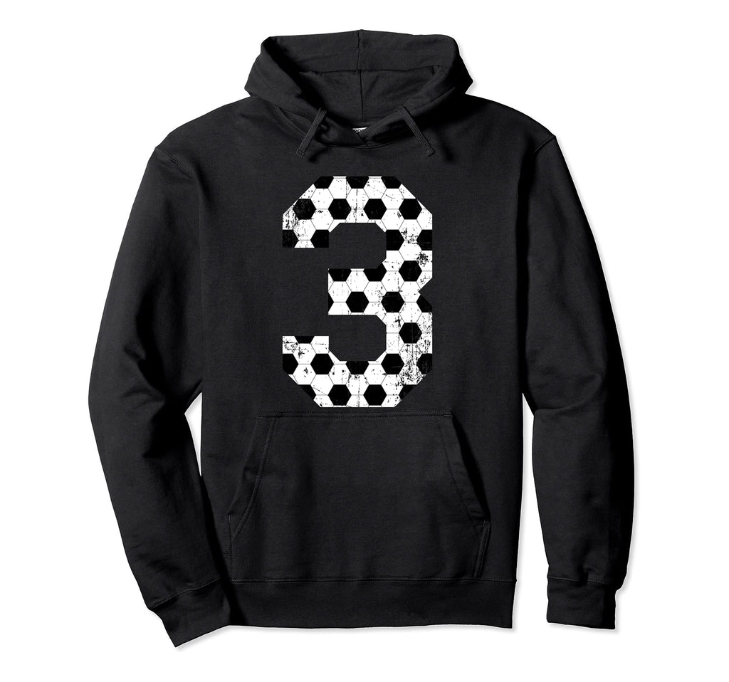 Soccer 3 Jersey Number Hoodie - Casual Everyday Wear Men Women - T-Shirt, Sweatshirt, Hoodie