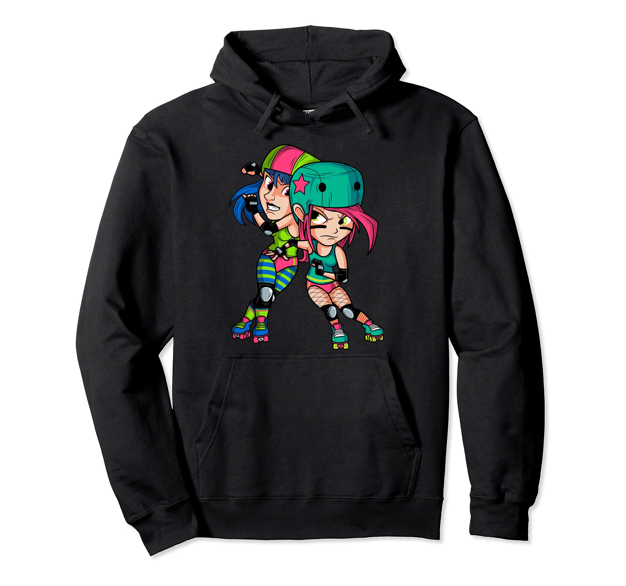 Funny Roller Derby 70S 80S Skating Skater Hoodie - Unique Graphic Unisex - T-Shirt, Sweatshirt, Hoodie