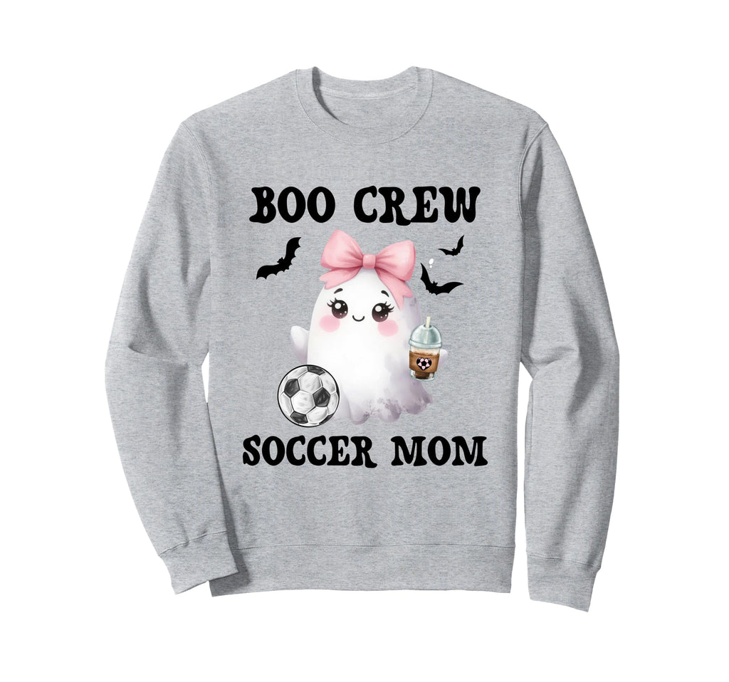 Halloween Soccer Mom Ghost Coffee Sweatshirt - Casual Everyday Wear Unisex - T-Shirt, Sweatshirt, Hoodie