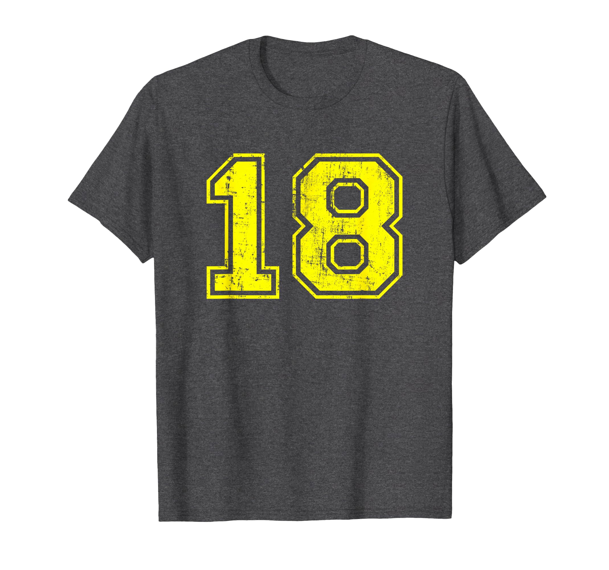 Number 18 Distressed Sport Team Players T-Shirt - Custom Art Print Unisex - T-Shirt, Sweatshirt, Hoodie