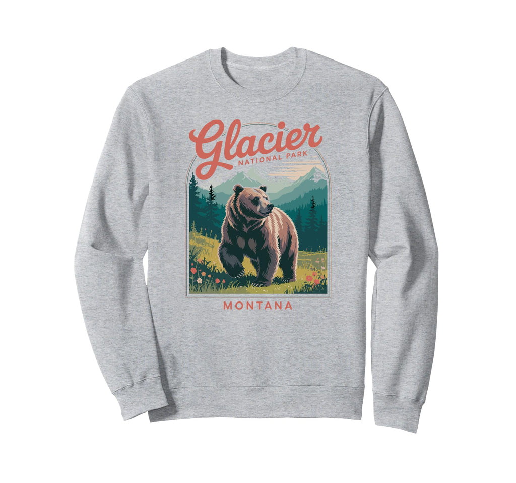 Glacier National Park Montana Usa Sweatshirt - Unique Graphic for Adults - T-Shirt, Sweatshirt, Hoodie