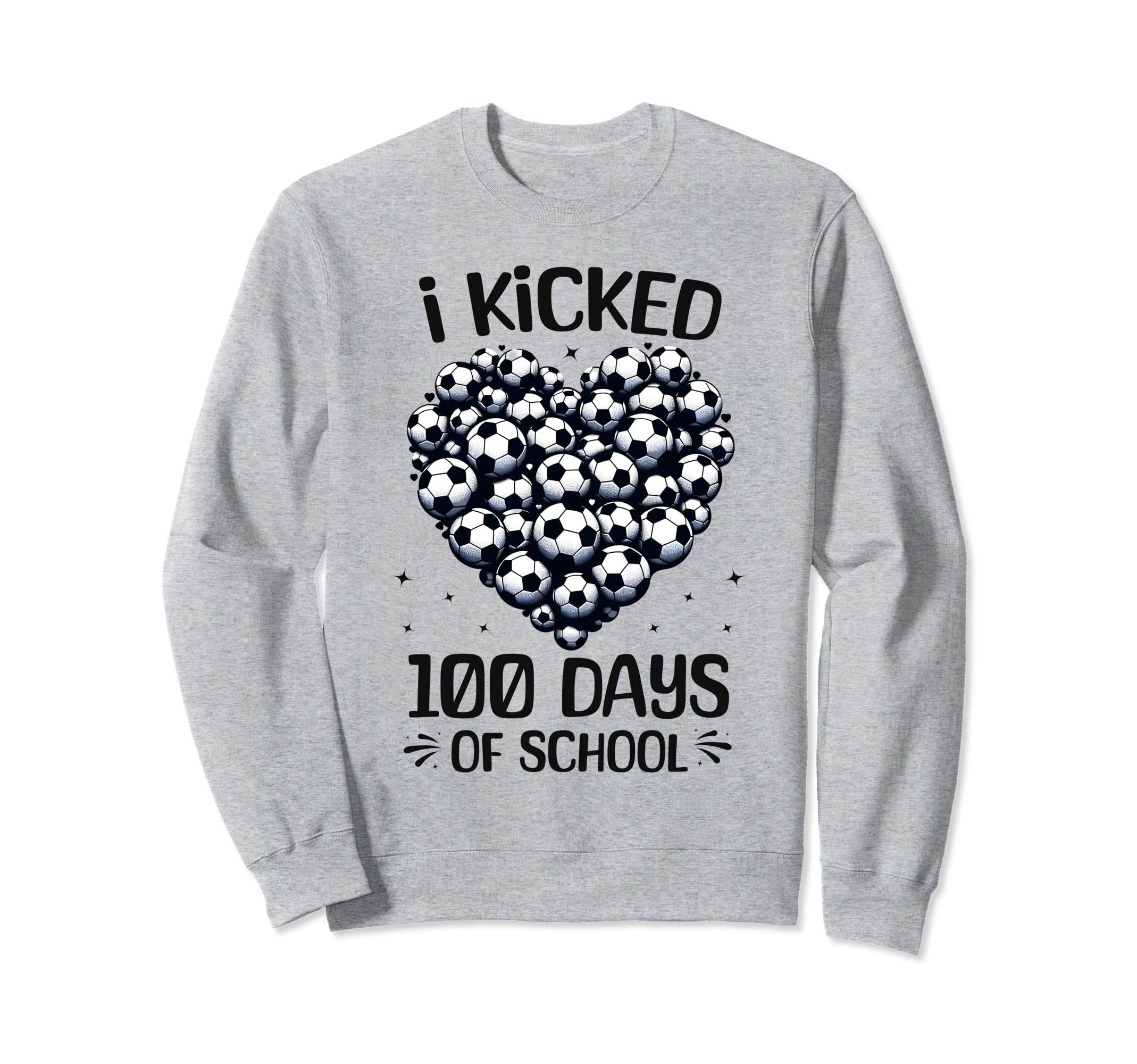 100 Days School Soccer Heart Love 100Th Sweatshirt - Unique Graphic Unisex - T-Shirt, Sweatshirt, Hoodie