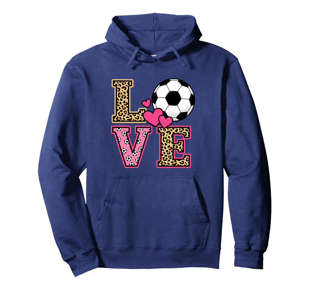 Love Leopard Soccer Ball Womens Soccer Hoodie - Streetwear Style Unisex - T-Shirt, Sweatshirt, Hoodie