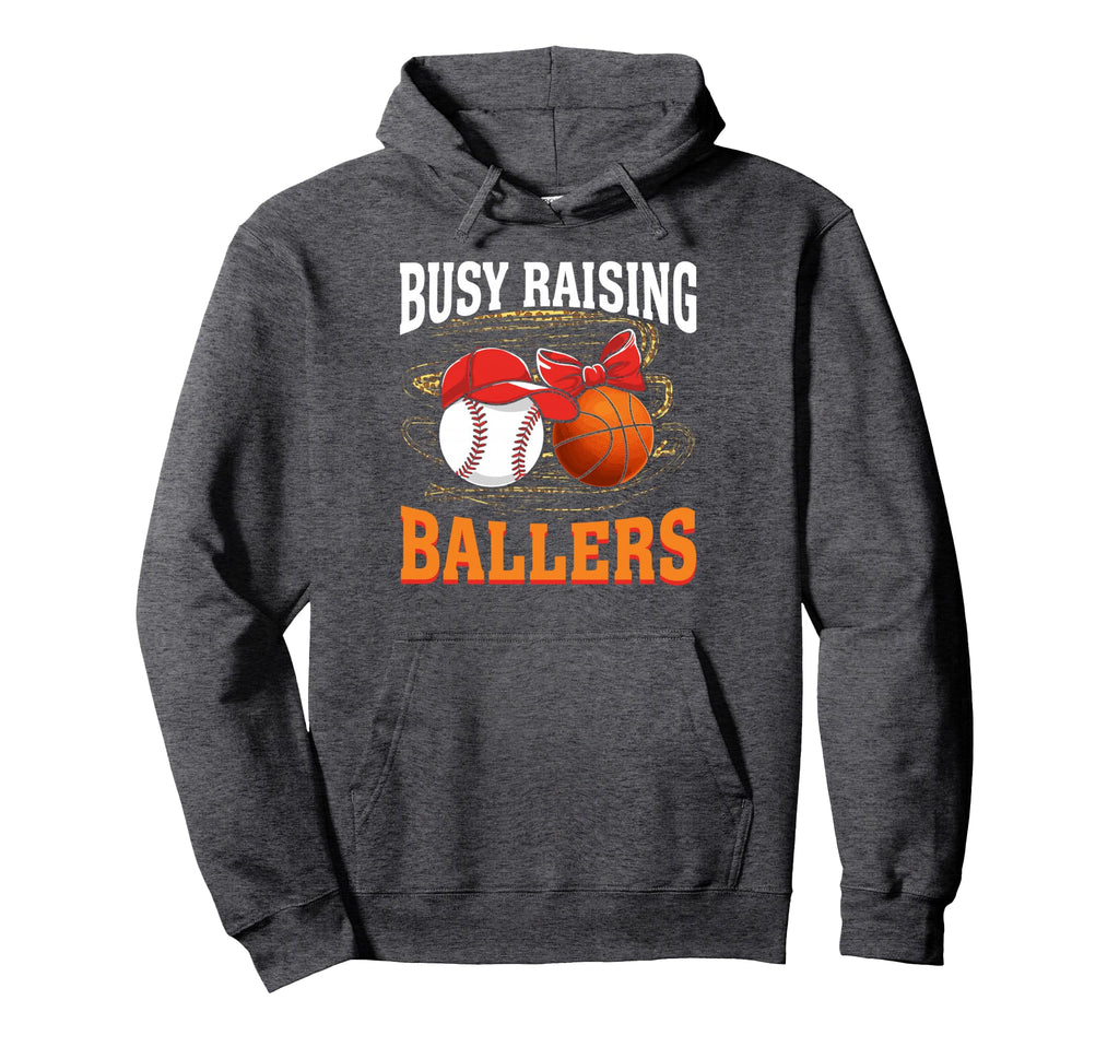 Busy Raising Ballers Baseball Hoodie - Minimalist Print Men Women - T-Shirt, Sweatshirt, Hoodie