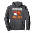 Busy Raising Ballers Baseball Hoodie - Minimalist Print Men Women - T-Shirt, Sweatshirt, Hoodie