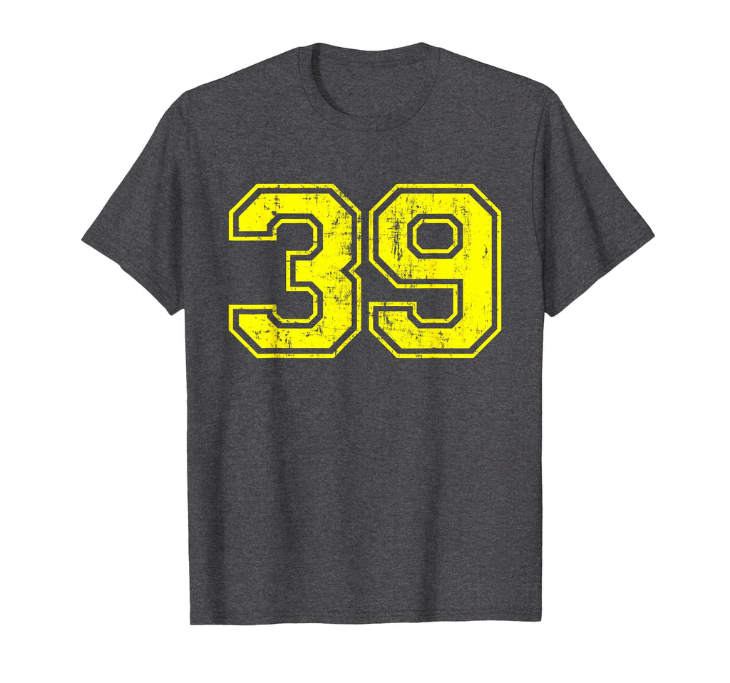 Number 39 Varsity Distressed Sport T-Shirt - Minimalist Print Men Women - T-Shirt, Sweatshirt, Hoodie
