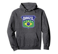 Brazil Soccer Country Flag Crest Hoodie - Custom Art Print Men Women - T-Shirt, Sweatshirt, Hoodie