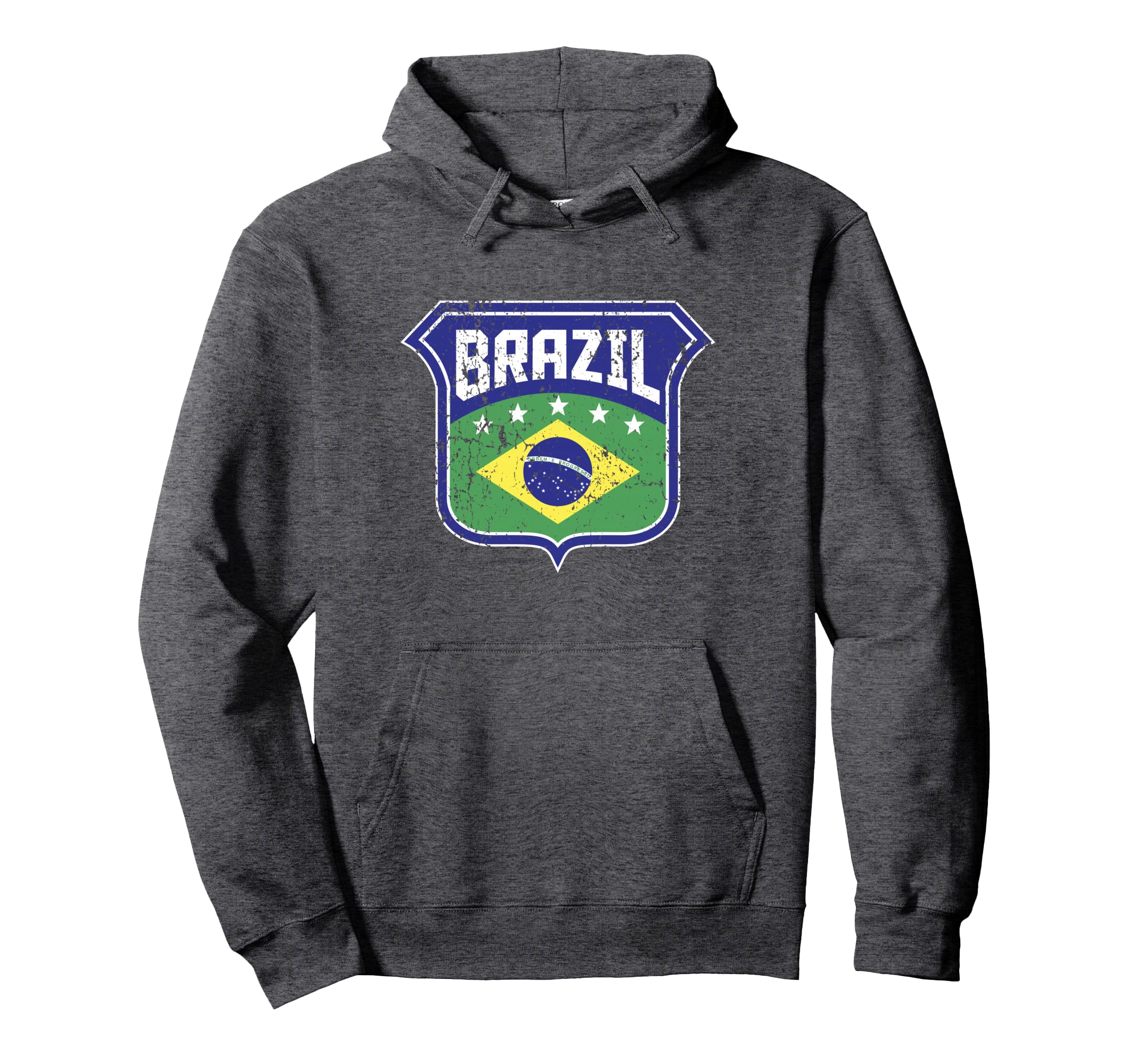Brazil Soccer Country Flag Crest Hoodie - Custom Art Print Men Women - T-Shirt, Sweatshirt, Hoodie