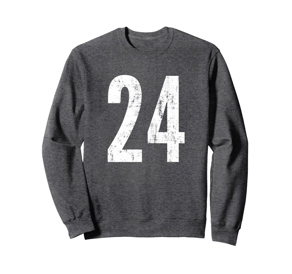 Number 24 Twenty Four Distressed Sweatshirt - Trendy Graphic Men Women - T-Shirt, Sweatshirt, Hoodie