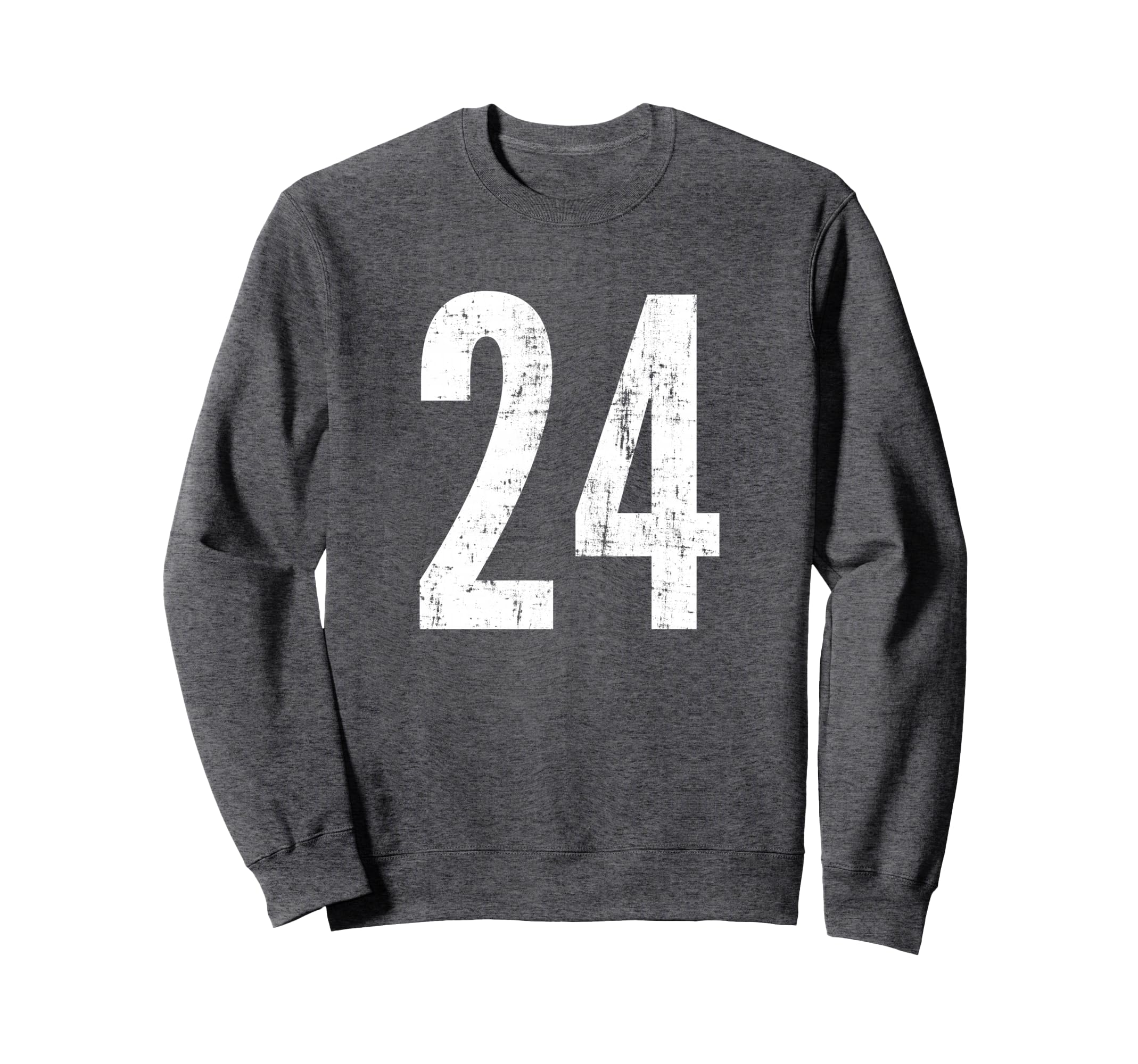 Number 24 Twenty Four Distressed Sweatshirt - Trendy Graphic Men Women - T-Shirt, Sweatshirt, Hoodie