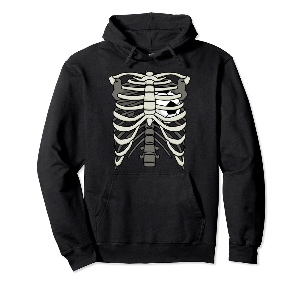 Ribcage Halloween Soccer Player Hoodie - Aesthetic Graphic for Adults - T-Shirt, Sweatshirt, Hoodie