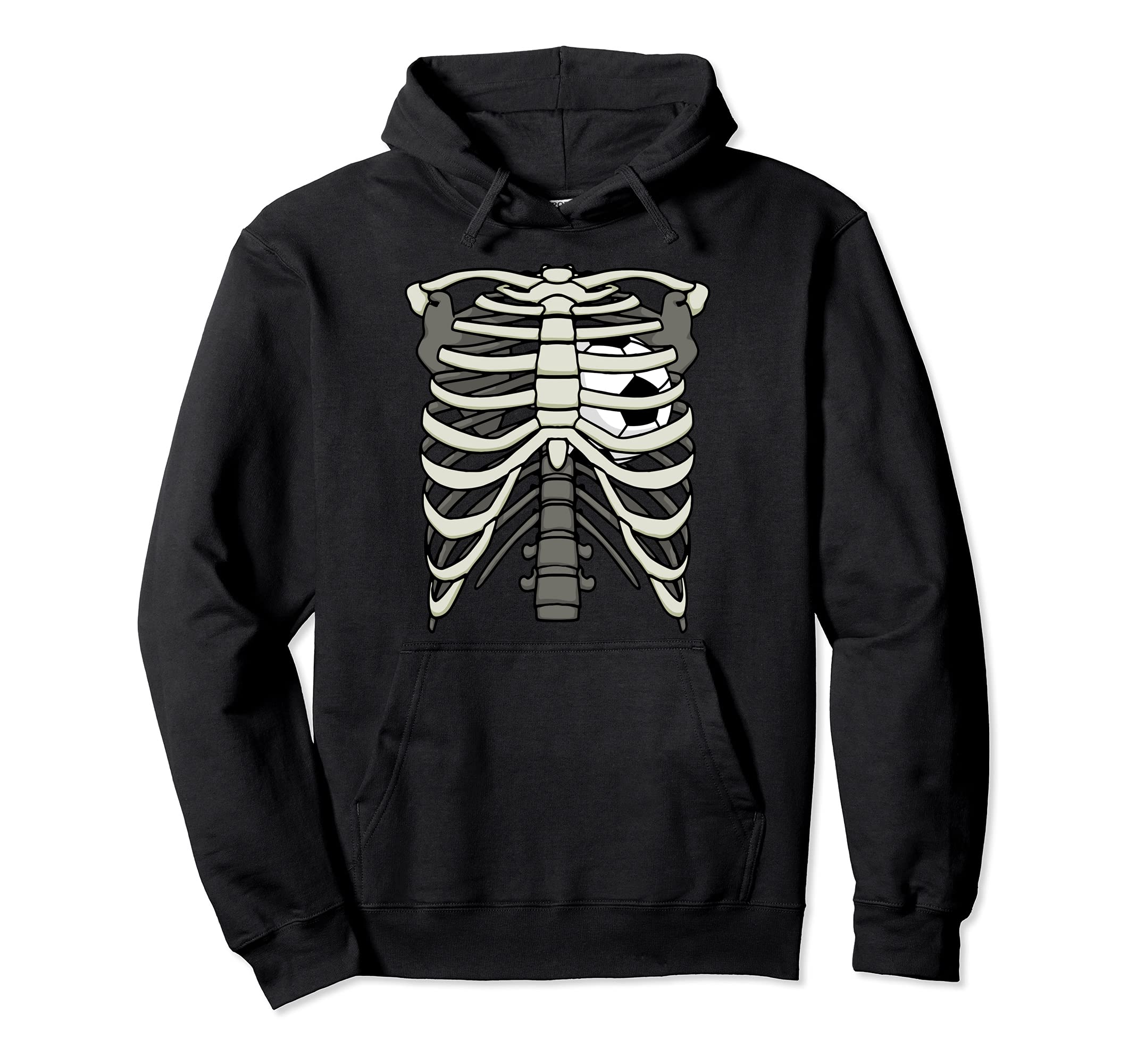 Ribcage Halloween Soccer Player Hoodie - Aesthetic Graphic for Adults - T-Shirt, Sweatshirt, Hoodie