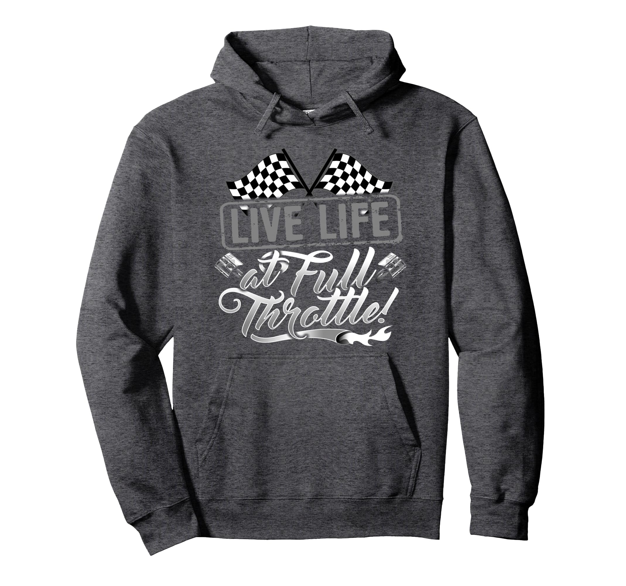 Race Car Drag Strip Checkered Flag Life Hoodie - Trendy Graphic Unisex - T-Shirt, Sweatshirt, Hoodie