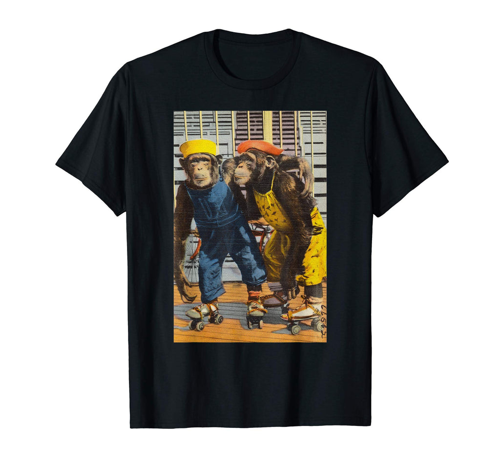 Roller Skate Monkey Chimpanzee T-Shirt - Aesthetic Graphic for Adults - T-Shirt, Sweatshirt, Hoodie