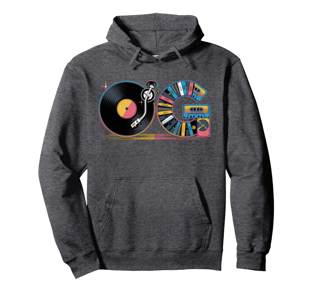Old School Og Hip Hop Vinyl Cds Tapes 80S Hoodie - Graphic Print Men Women - T-Shirt, Sweatshirt, Hoodie