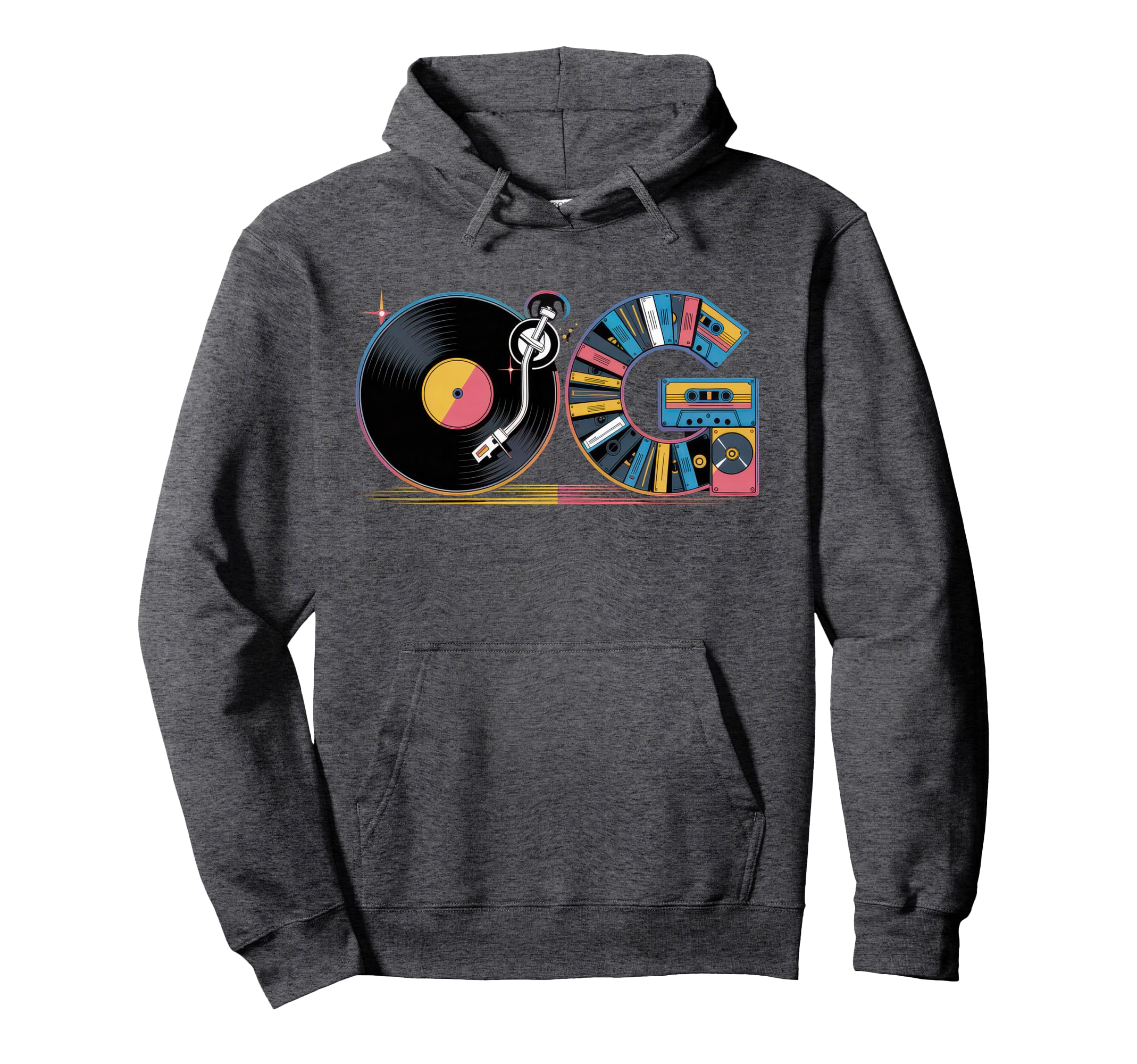 Old School Og Hip Hop Vinyl Cds Tapes 80S Hoodie - Graphic Print Men Women - T-Shirt, Sweatshirt, Hoodie