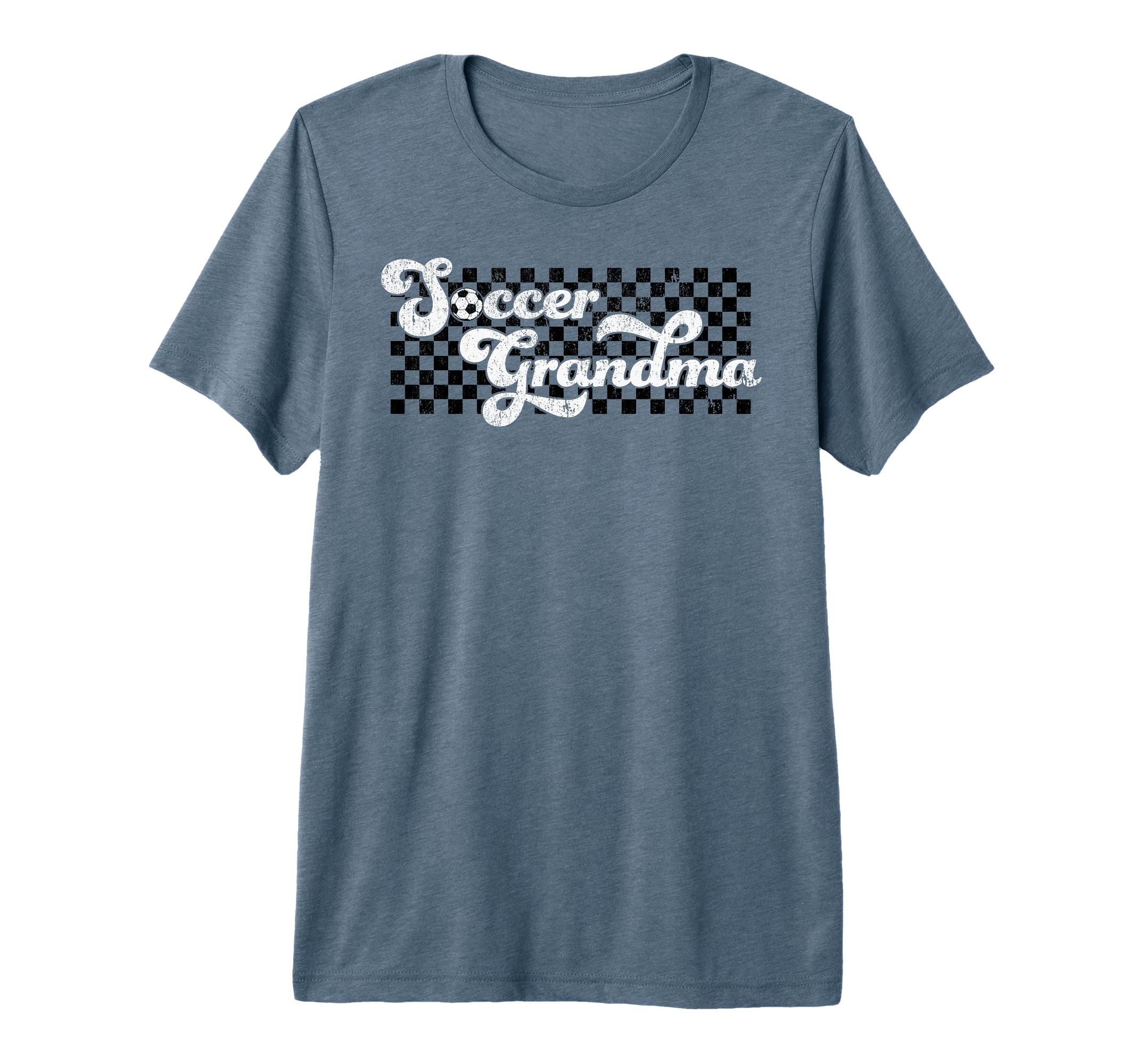 Soccer Grandma Grandmother Checkered Tri T-Shirt - Custom Art Print Unisex - T-Shirt, Sweatshirt, Hoodie