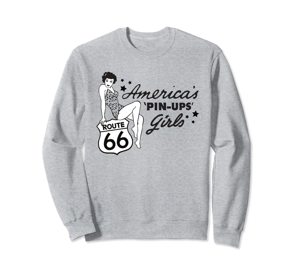 Route 66 Americas Pin Ups Sweatshirt - Streetwear Style Unisex - T-Shirt, Sweatshirt, Hoodie