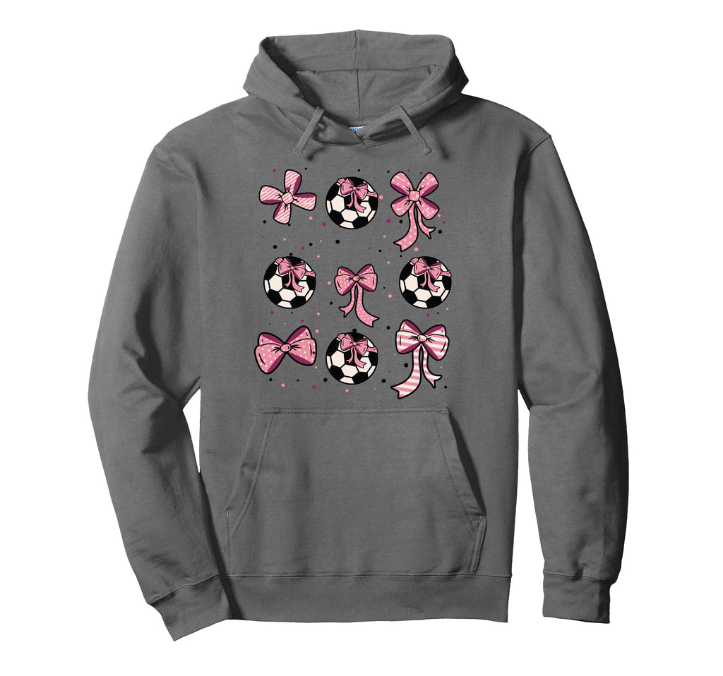 Soccer Ball Coquette Bow Game Day Hoodie - Streetwear Style for Adults - T-Shirt, Sweatshirt, Hoodie