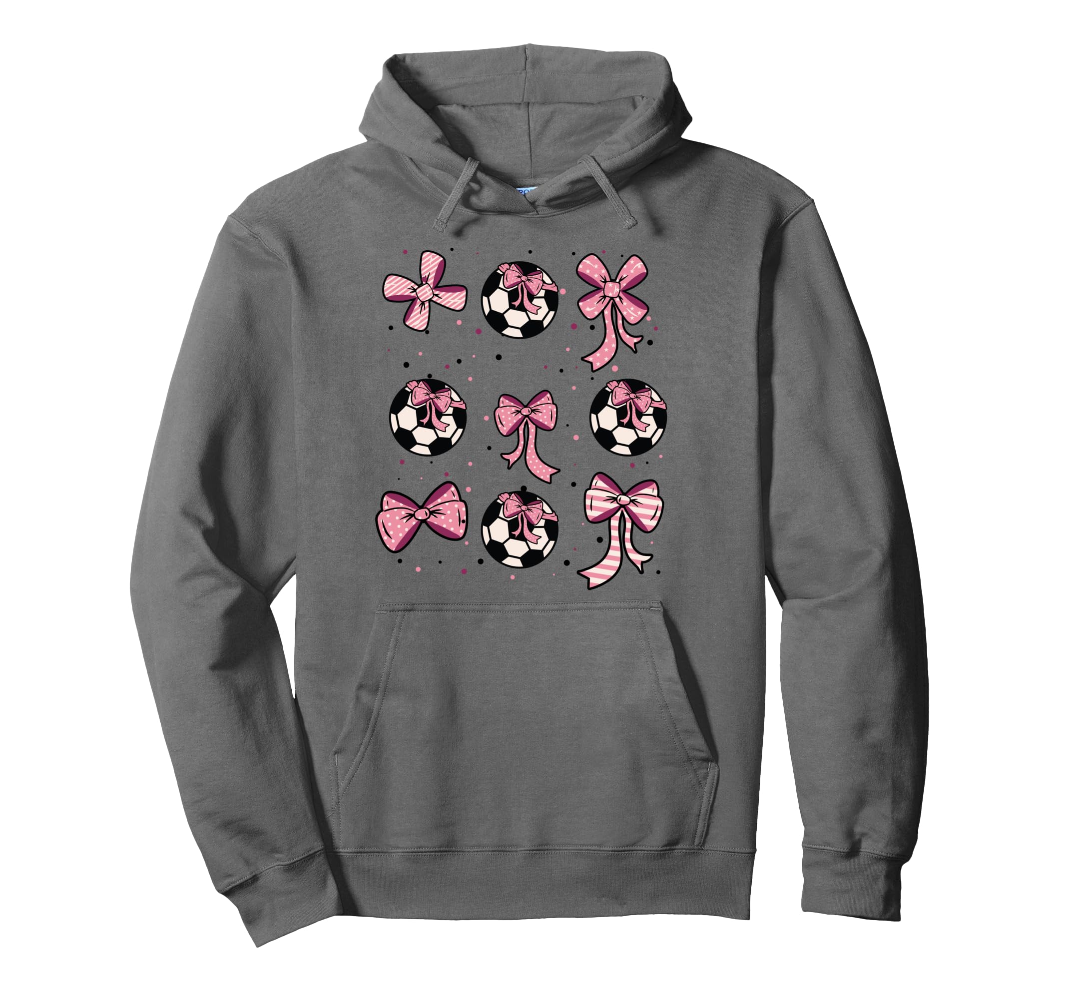 Soccer Ball Coquette Bow Game Day Hoodie - Aesthetic Graphic for Adults - T-Shirt, Sweatshirt, Hoodie