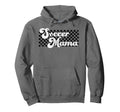 Soccer Mama Soccer Mom Checkered Hoodie - Unique Graphic for Adults - T-Shirt, Sweatshirt, Hoodie