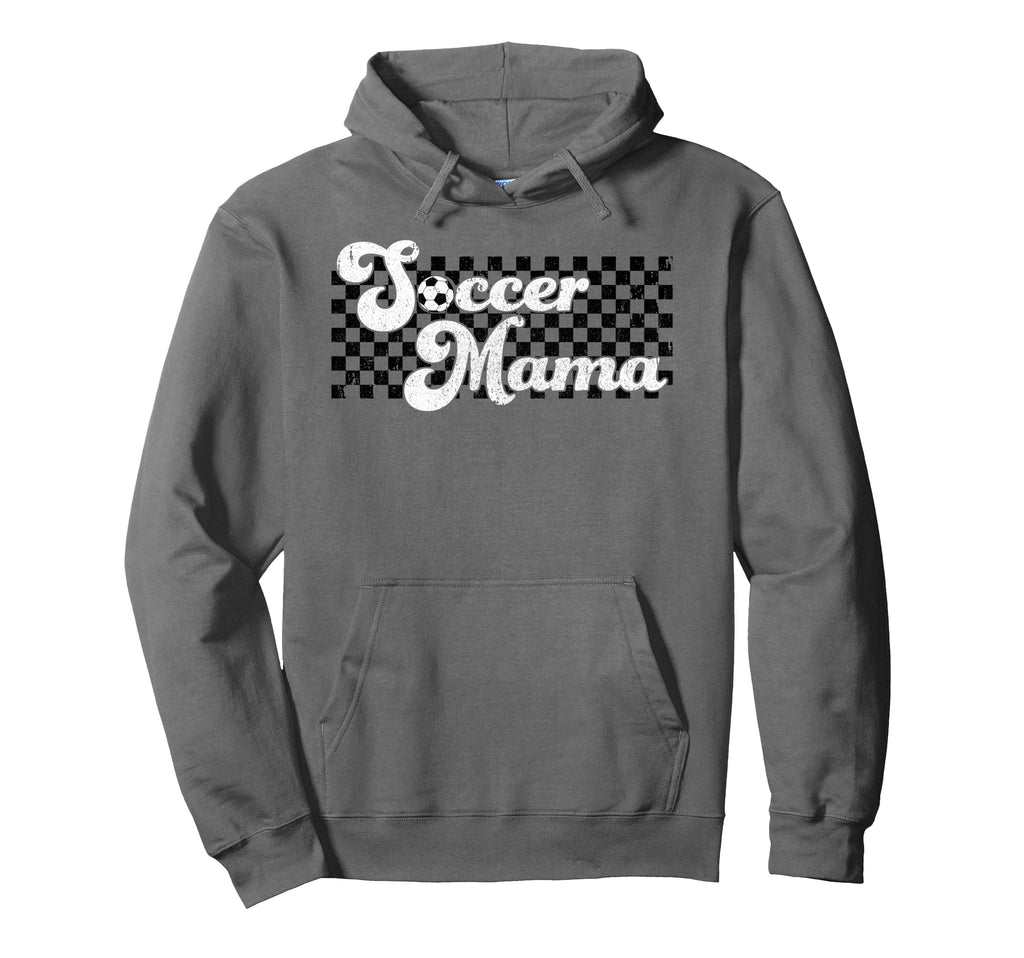 Soccer Mama Soccer Mom Checkered Hoodie - Fun Novelty Design Men Women - T-Shirt, Sweatshirt, Hoodie