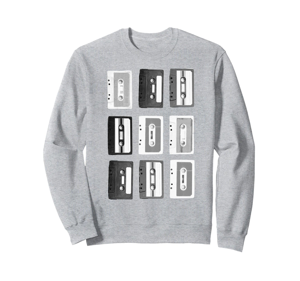 Trendy Cassette Tapes Grid Sweatshirt - Fun Novelty Design Men Women - T-Shirt, Sweatshirt, Hoodie