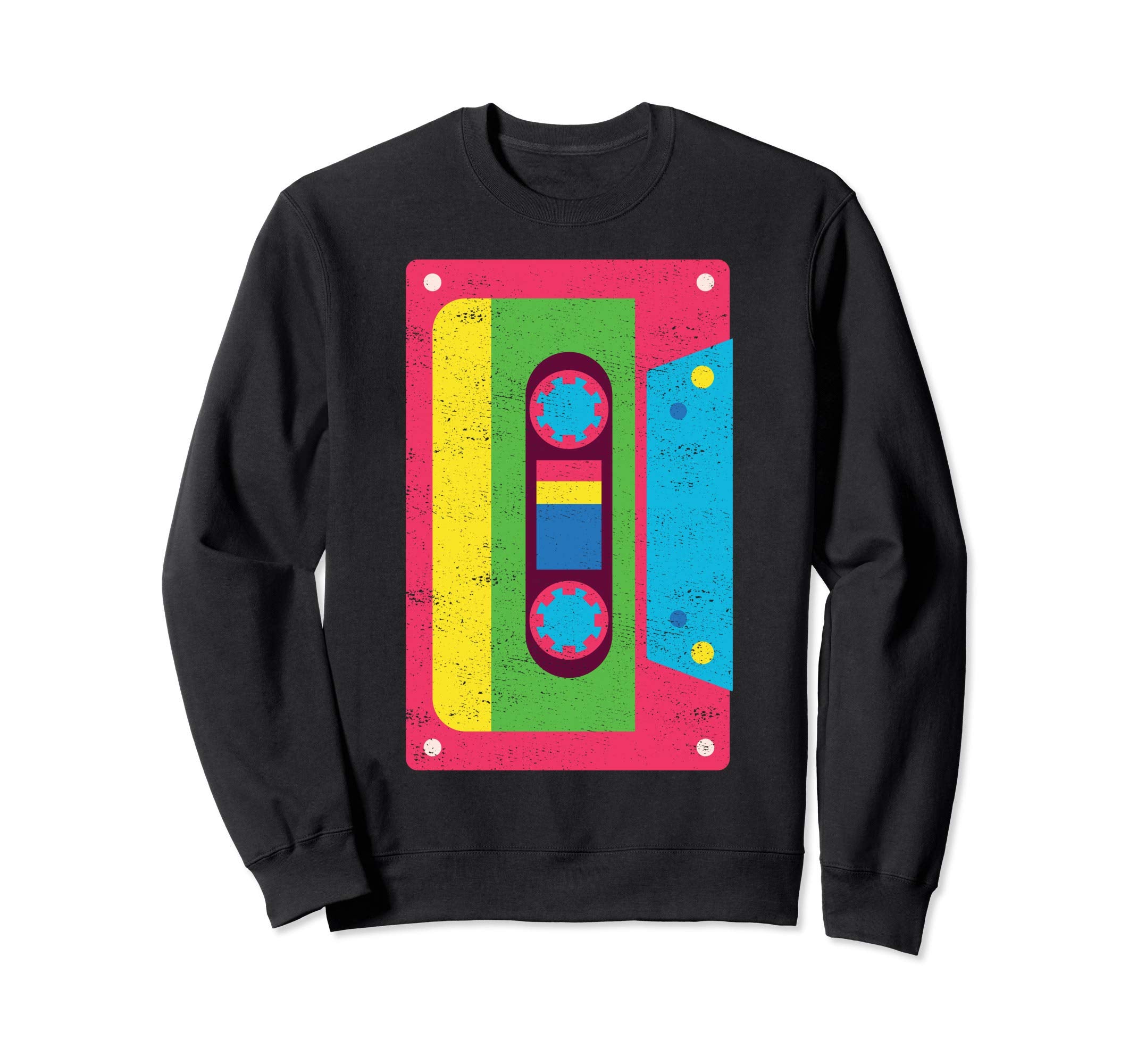 Cassette Tape Funky 1980S Rainbow Sweatshirt - Minimalist Print for Adults - T-Shirt, Sweatshirt, Hoodie