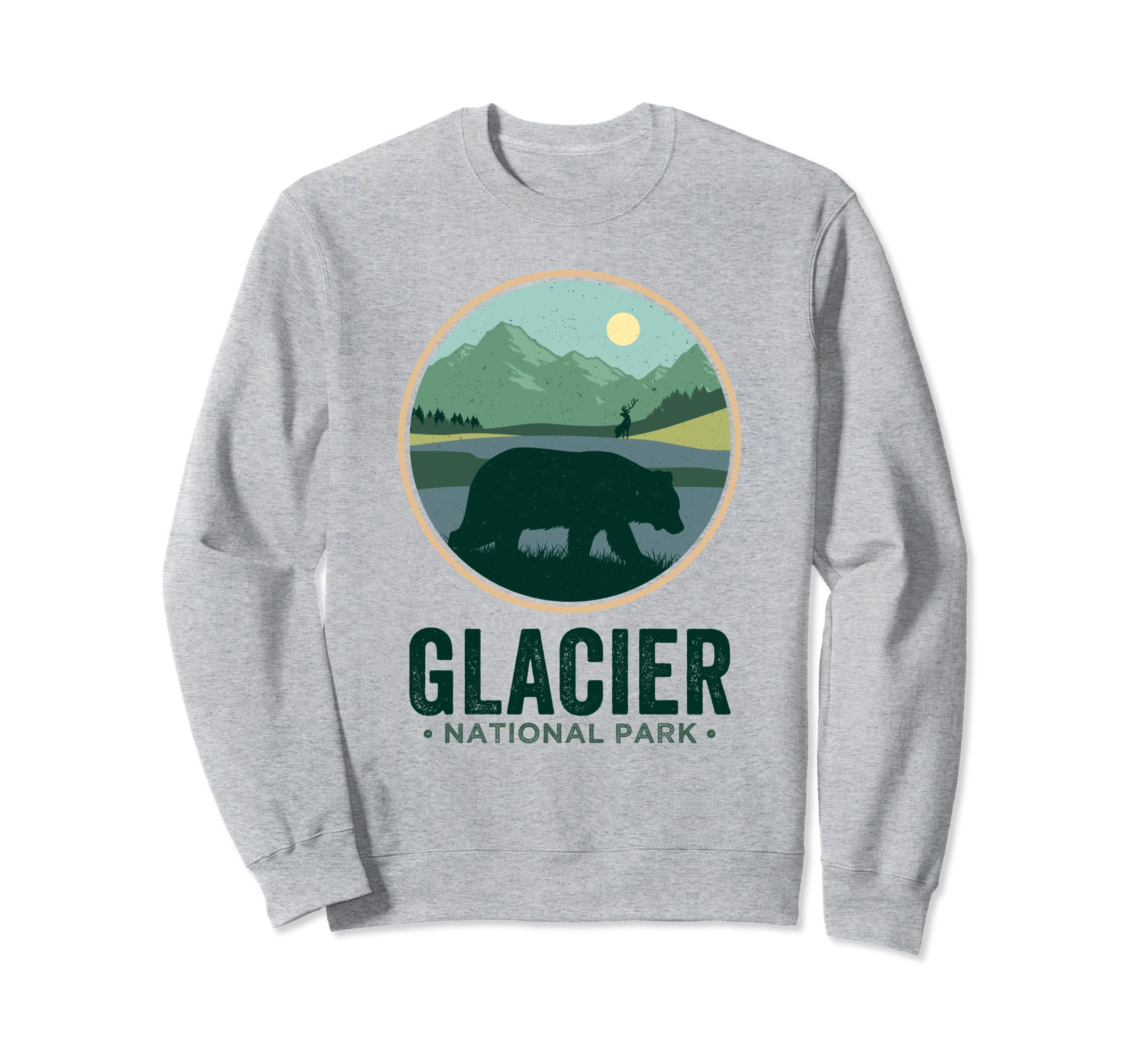 Glacier National Park Montana Camping Sweatshirt - Trendy Graphic Unisex - T-Shirt, Sweatshirt, Hoodie