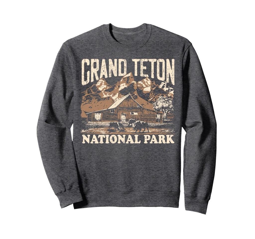 Grand Teton National Park Distressed Sweatshirt - Unique Graphic Men Women - T-Shirt, Sweatshirt, Hoodie