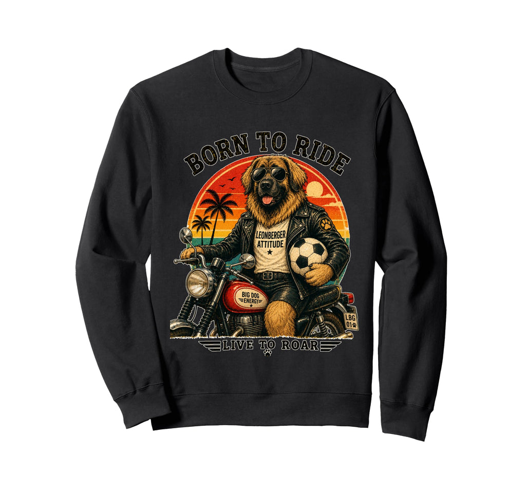 Leonberger Motorbike Love Footbal Sweatshirt - Custom Art Print for Adults - T-Shirt, Sweatshirt, Hoodie