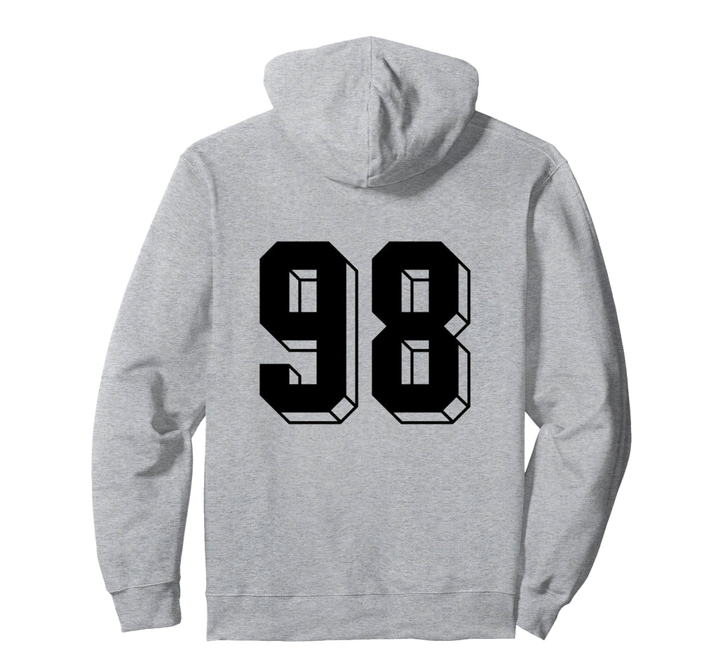 Number 98 Backside 80S 90S Team Jersey Hoodie - Minimalist Print Unisex - T-Shirt, Sweatshirt, Hoodie
