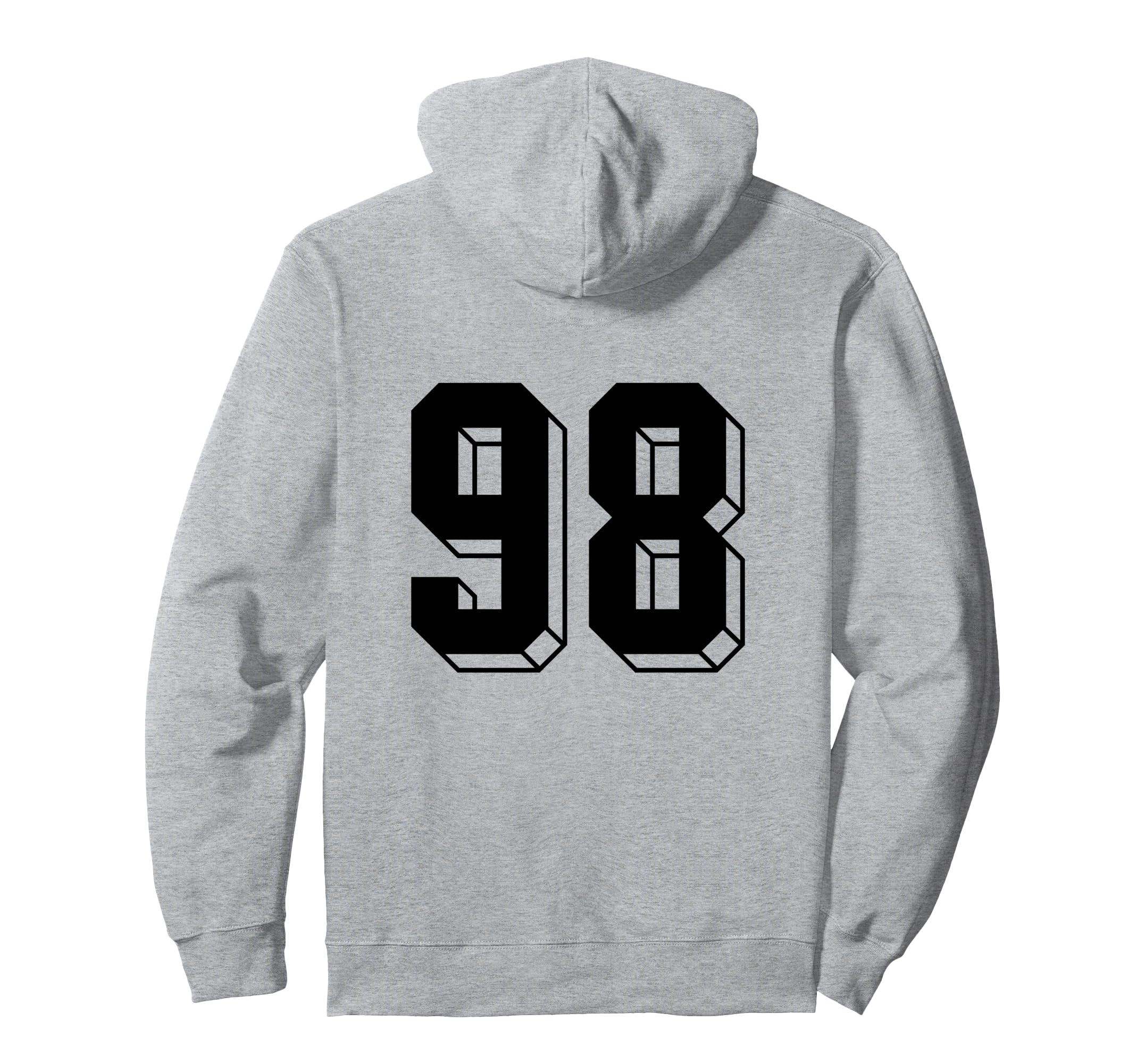Number 98 Backside 80S 90S Team Jersey Hoodie - Minimalist Print Unisex - T-Shirt, Sweatshirt, Hoodie