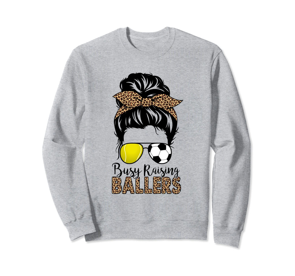 Tennis And Soccer Mom Messy Bun Sweatshirt - Unique Graphic Men Women - T-Shirt, Sweatshirt, Hoodie
