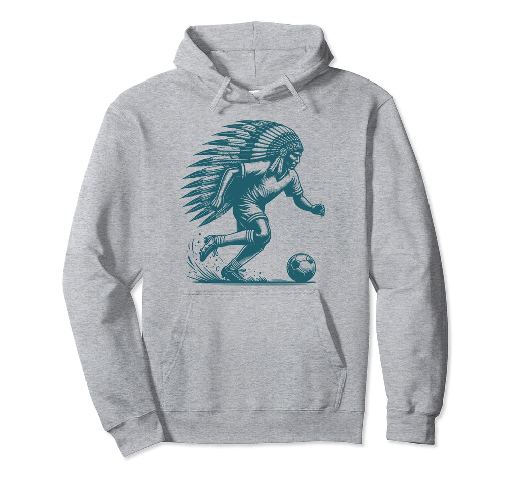 Funny Native American Player Soccer Hoodie - Aesthetic Graphic Men Women - T-Shirt, Sweatshirt, Hoodie