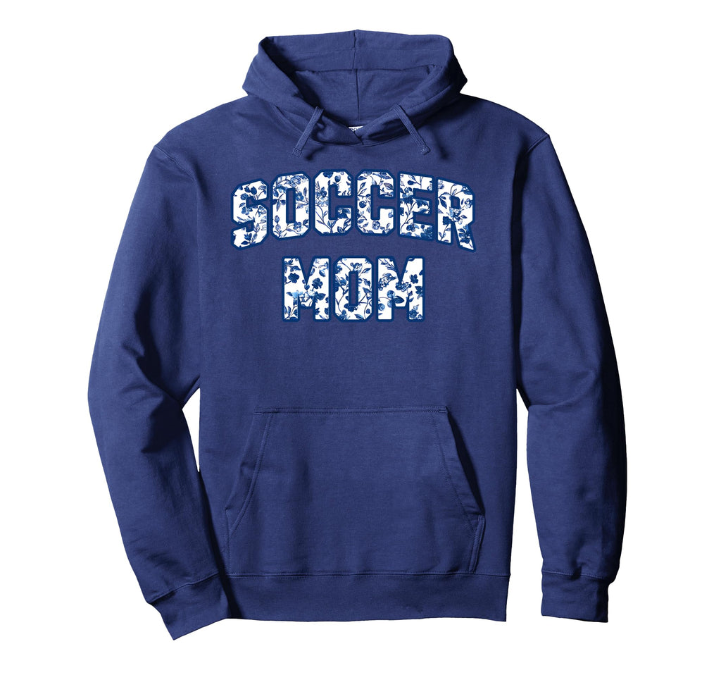 Soccer Mom Blue Floral Pattern Sports Hoodie - Fun Novelty Design Unisex - T-Shirt, Sweatshirt, Hoodie