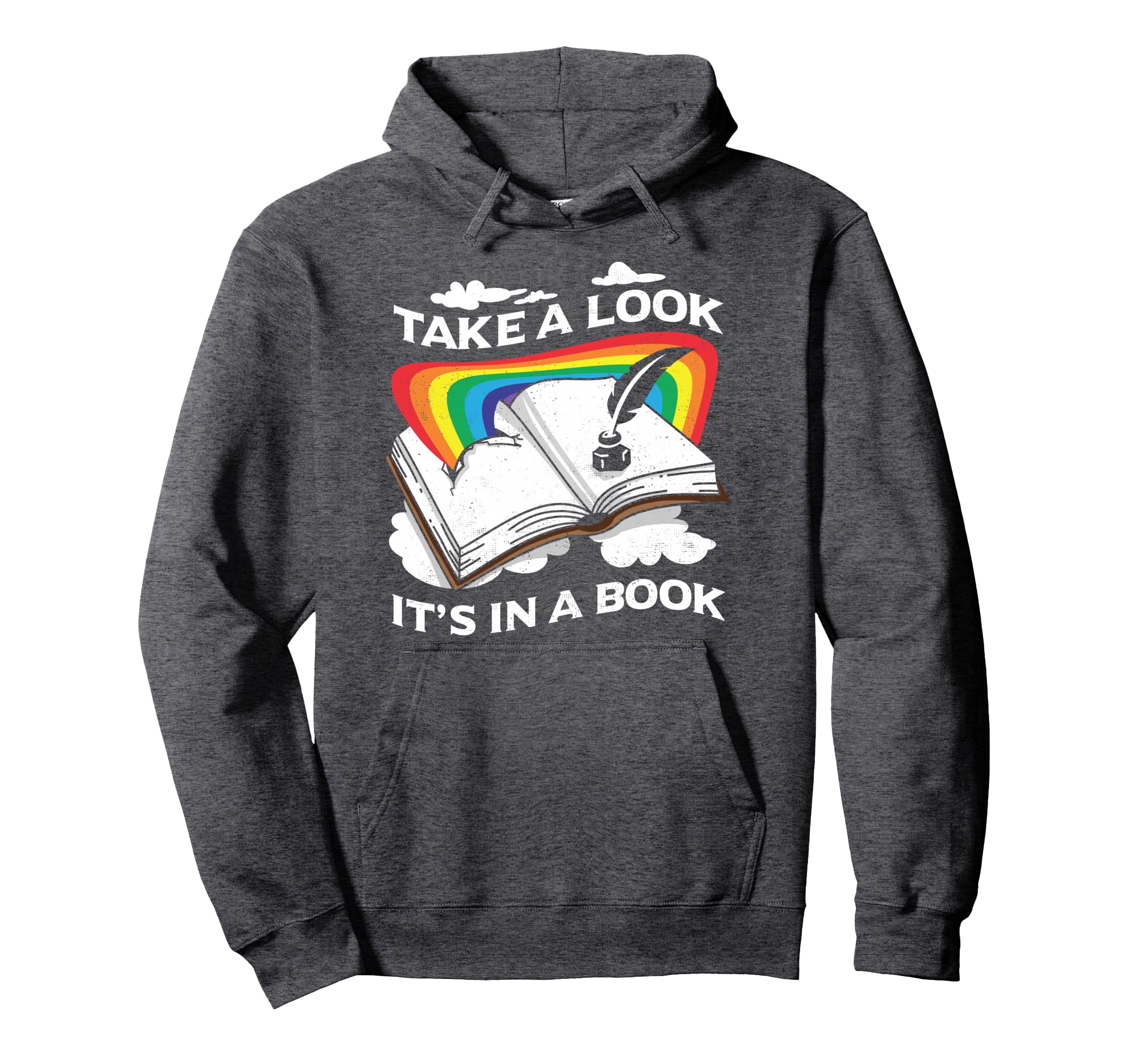 Love Reading Love Rainbows Gift Hoodie - Fun Novelty Design for Adults - T-Shirt, Sweatshirt, Hoodie