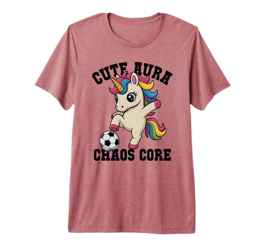 Aura Soccer Unicorn Chaos Core Just T-Shirt - Aesthetic Graphic for Adults - T-Shirt, Sweatshirt, Hoodie