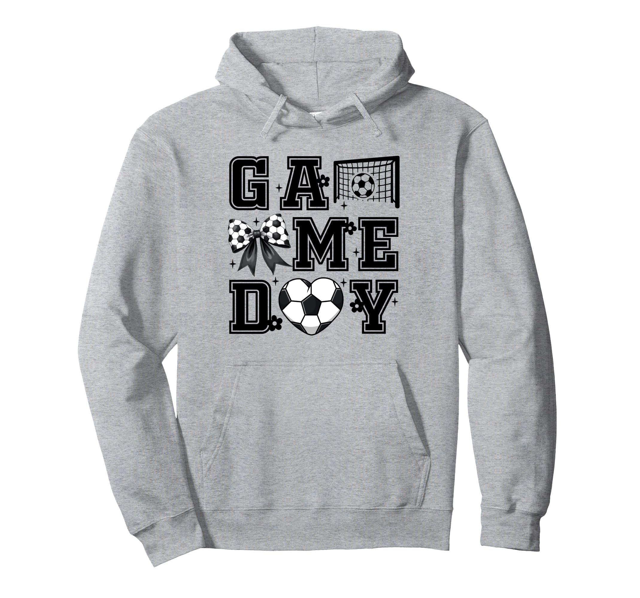 Soccer Game Day Coquette Bow Funny Hoodie - Custom Art Print Men Women - T-Shirt, Sweatshirt, Hoodie