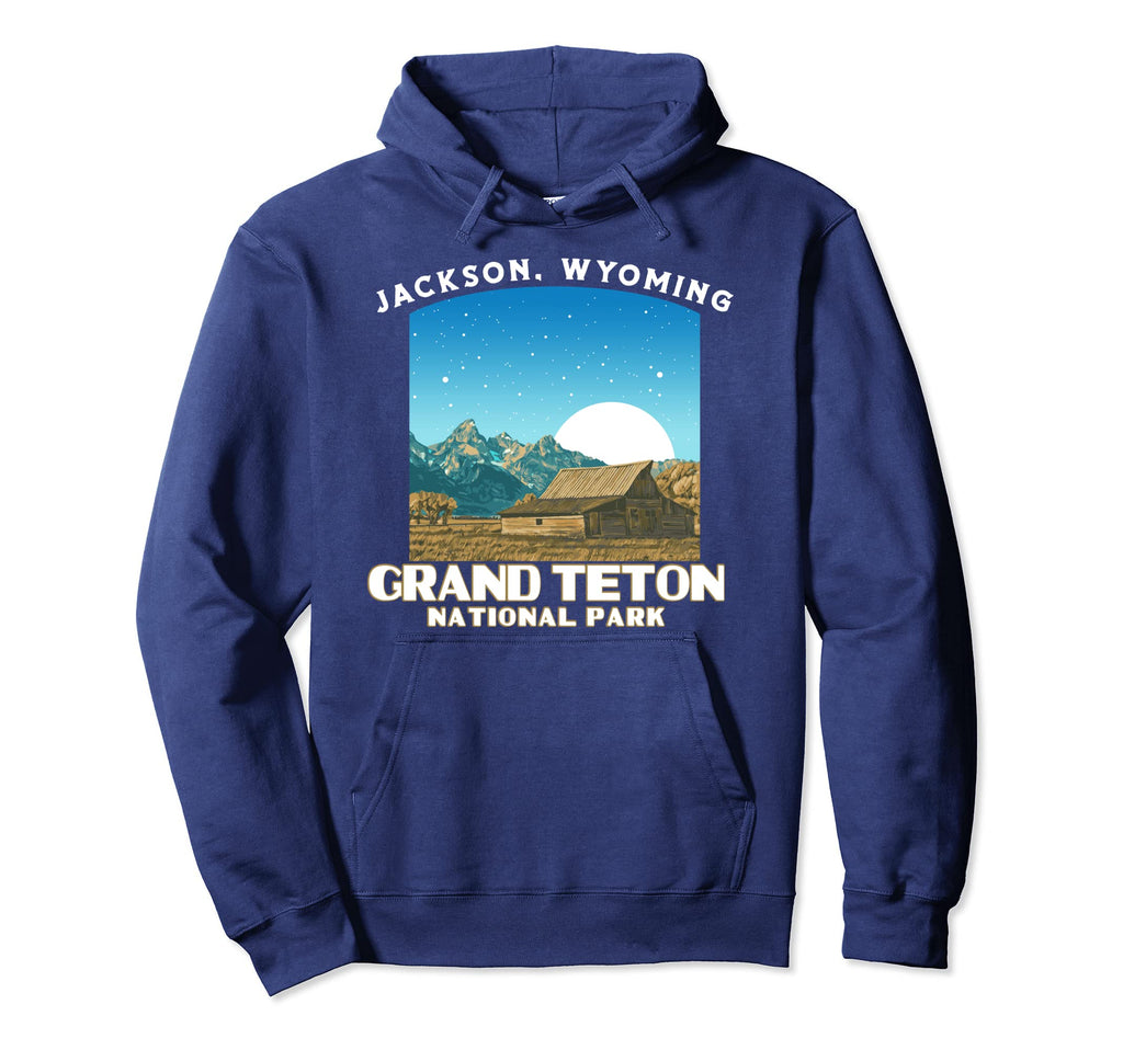 Grand Teton National Park Wpa Barn Hoodie - Custom Art Print Unisex - T-Shirt, Sweatshirt, Hoodie