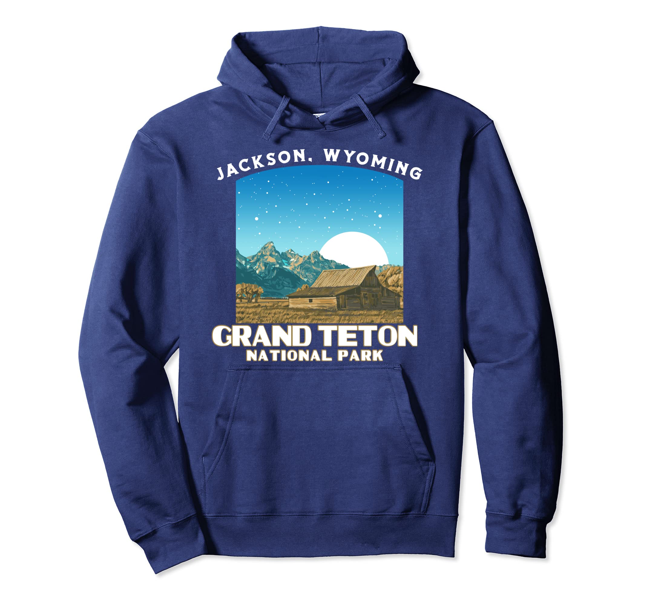 Grand Teton National Park Wpa Barn Hoodie - Custom Art Print Unisex - T-Shirt, Sweatshirt, Hoodie