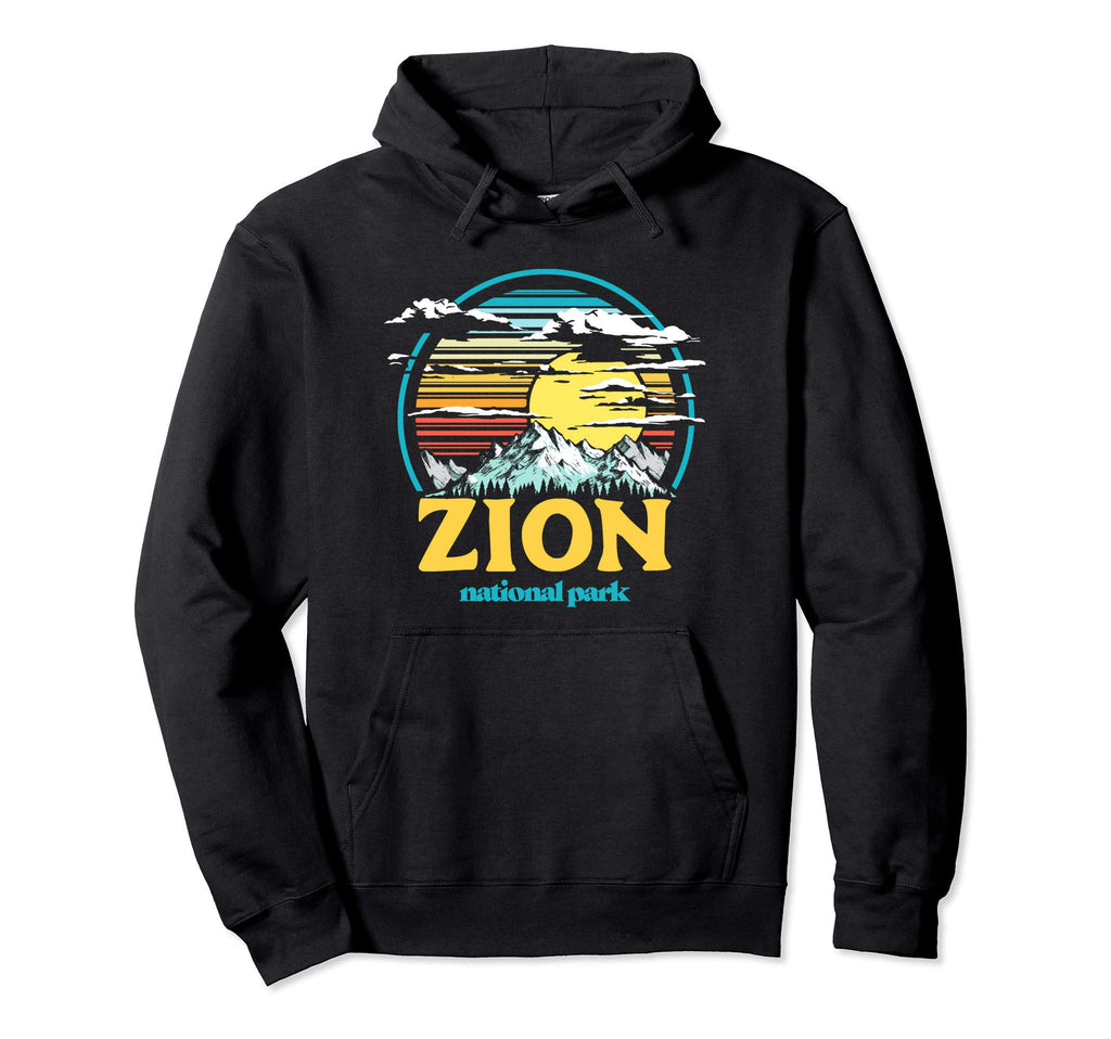 Zion National Park 80S Mountains Sun Hoodie - Streetwear Style Unisex - T-Shirt, Sweatshirt, Hoodie