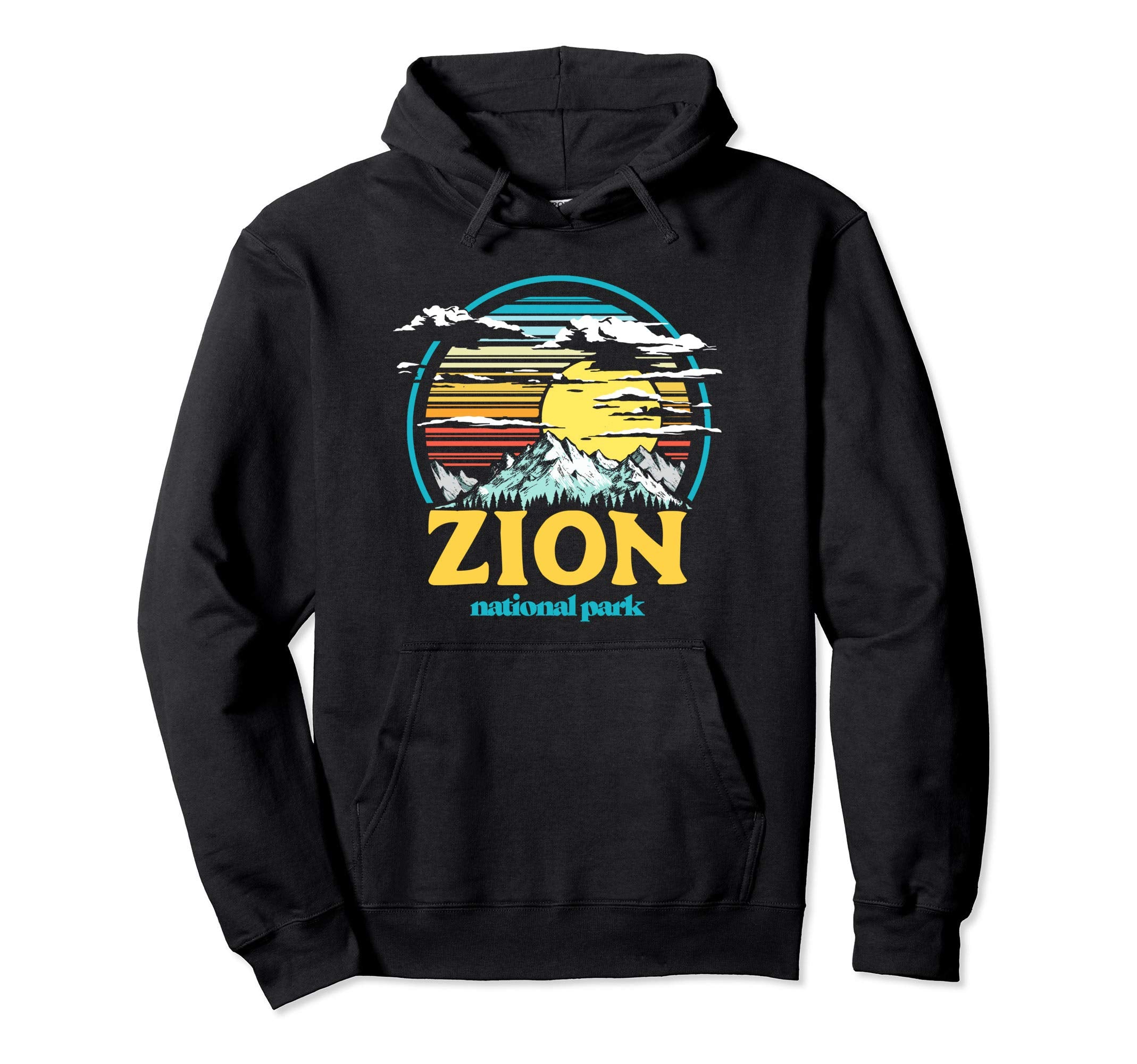 Zion National Park 80S Mountains Sun Hoodie - Streetwear Style Unisex - T-Shirt, Sweatshirt, Hoodie
