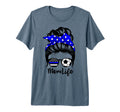 Mom Life Messy Bun Hair Funny Police T-Shirt - Custom Art Print Men Women - T-Shirt, Sweatshirt, Hoodie