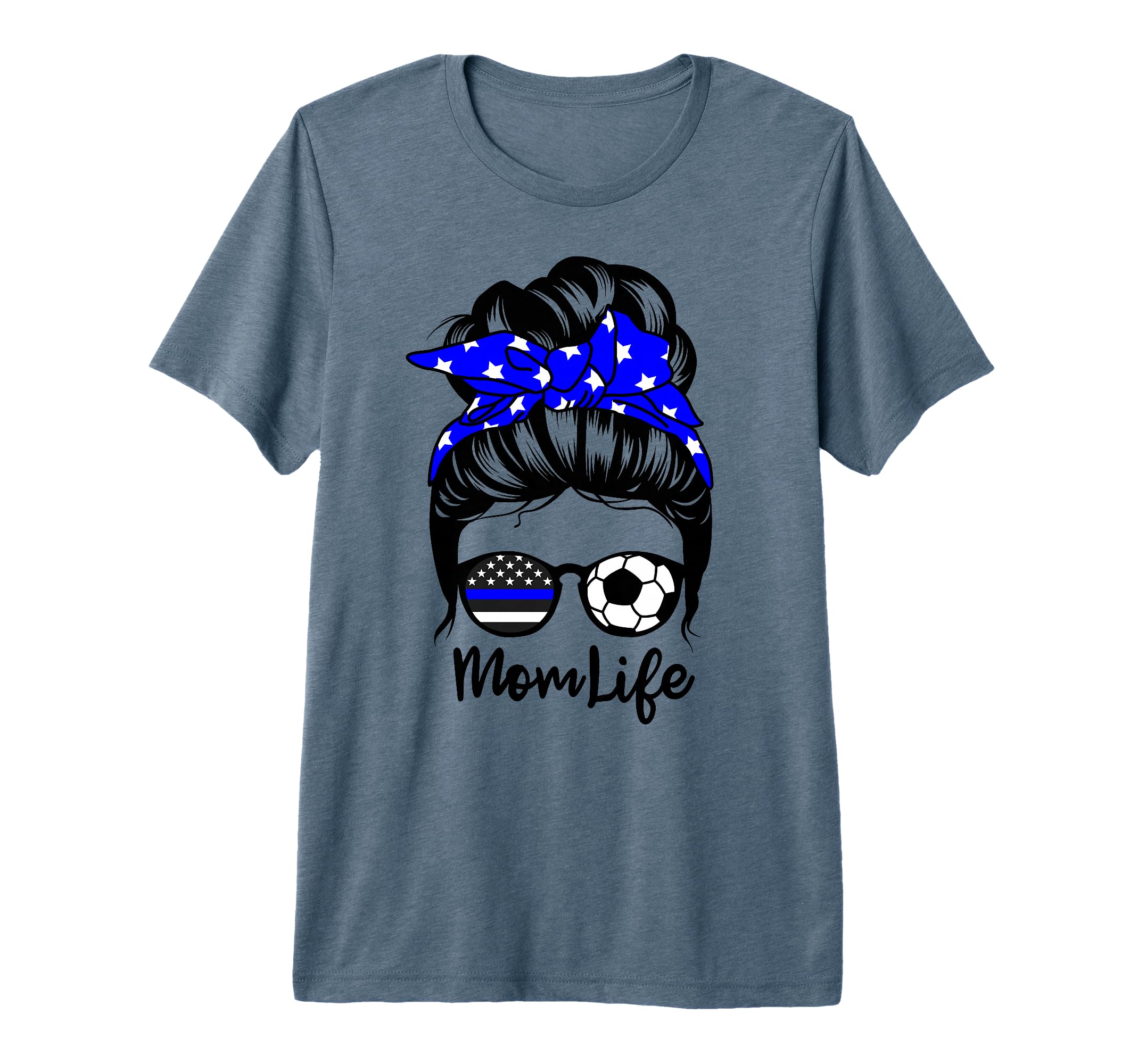 Mom Life Messy Bun Hair Funny Police T-Shirt - Custom Art Print Men Women - T-Shirt, Sweatshirt, Hoodie